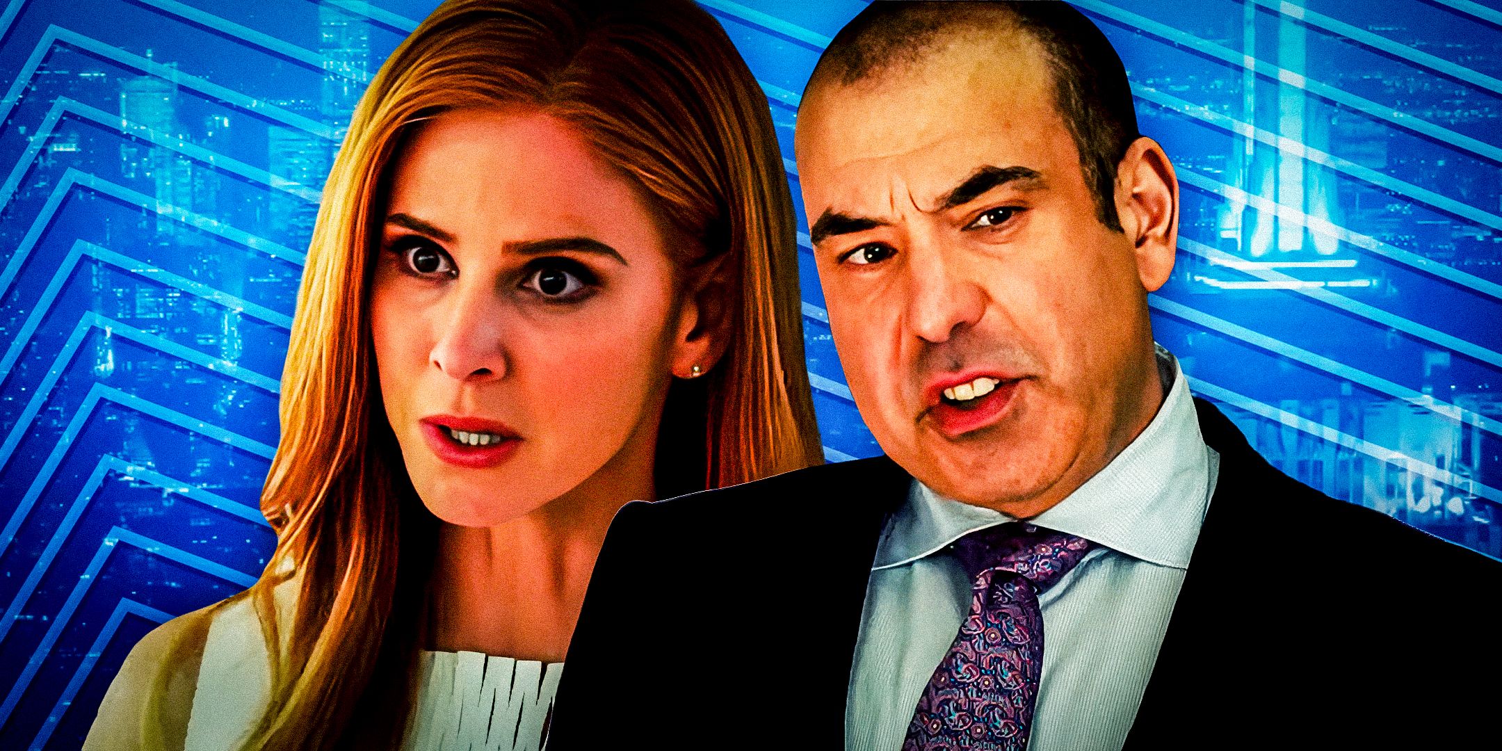 Custom photo of Custom image of Donna (Sarah Rafferty) and Louis (Rick Hoffman) from Suits
