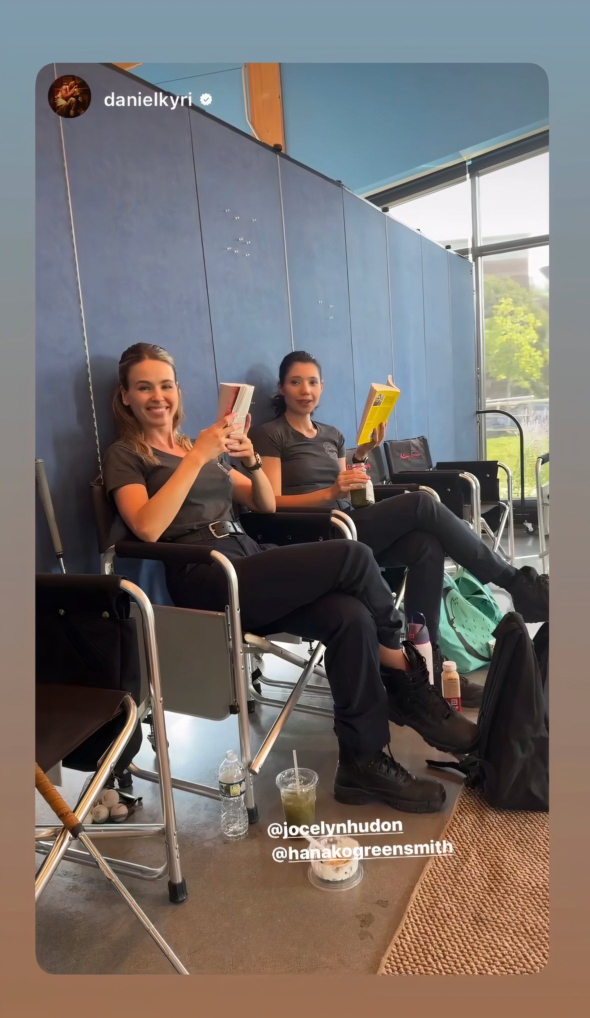 Jocelyn Hudon and Hanako Greensmith in Chicago Fire season 13 set