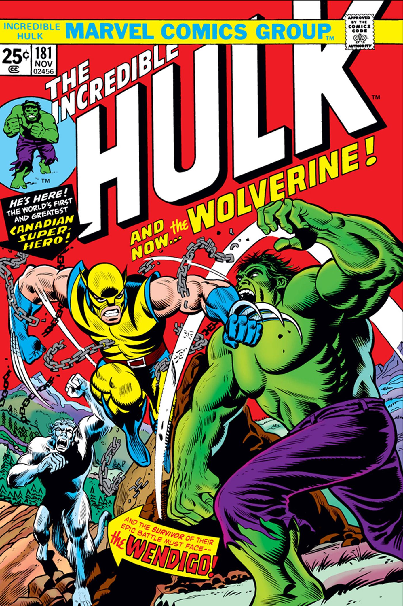 Capa do Incrível Hulk #181: E agora... o Wolverine!