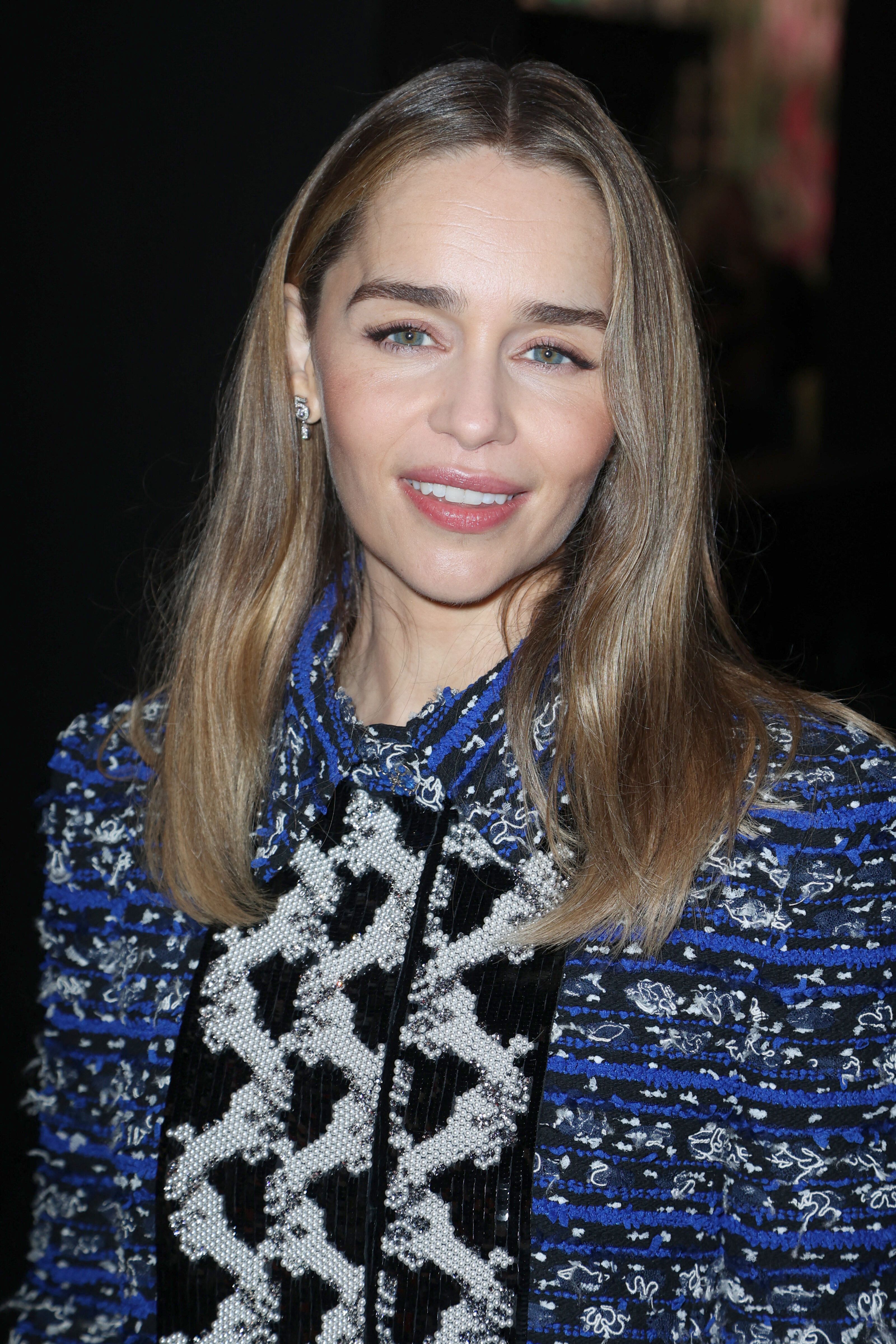 Headshot Of Emilia Clarke In The Paris Fashion Week Womenswear Spring/Summer 2024