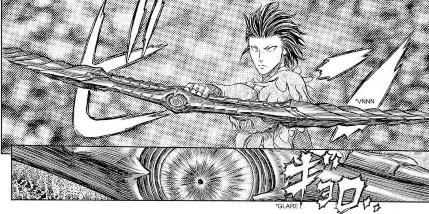 Irvine nocking an arrow in Berserk