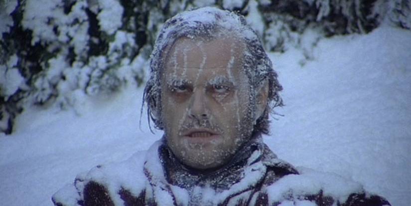 Jack Nicholson as Jack Torrance covered by snow in The Shining