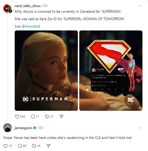 James Gunn desmascara novo rumor sobre Supergirl
