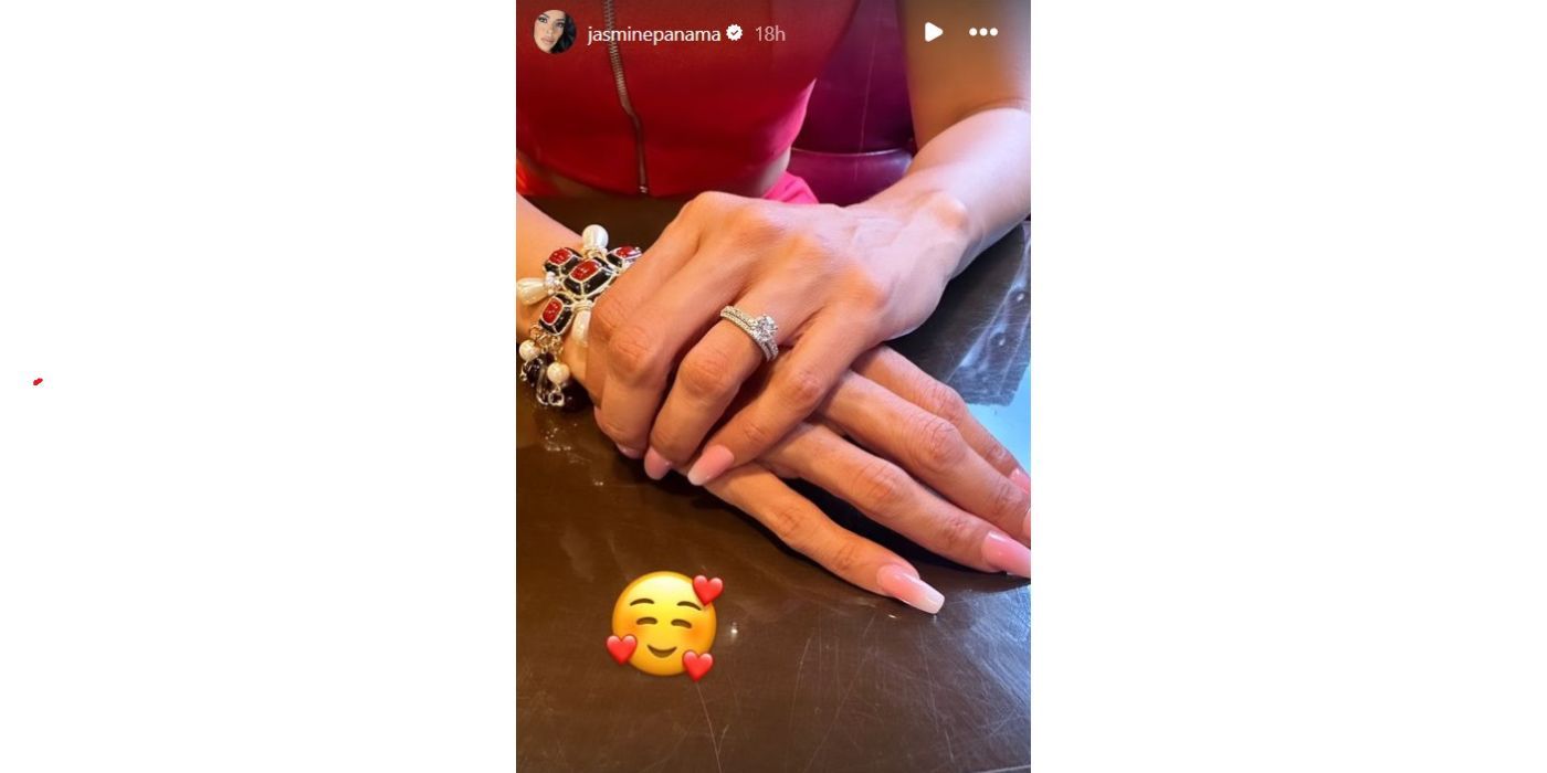 Jasmine Pineda In 90 Day Fiance close up of her ring in Instagram Stories