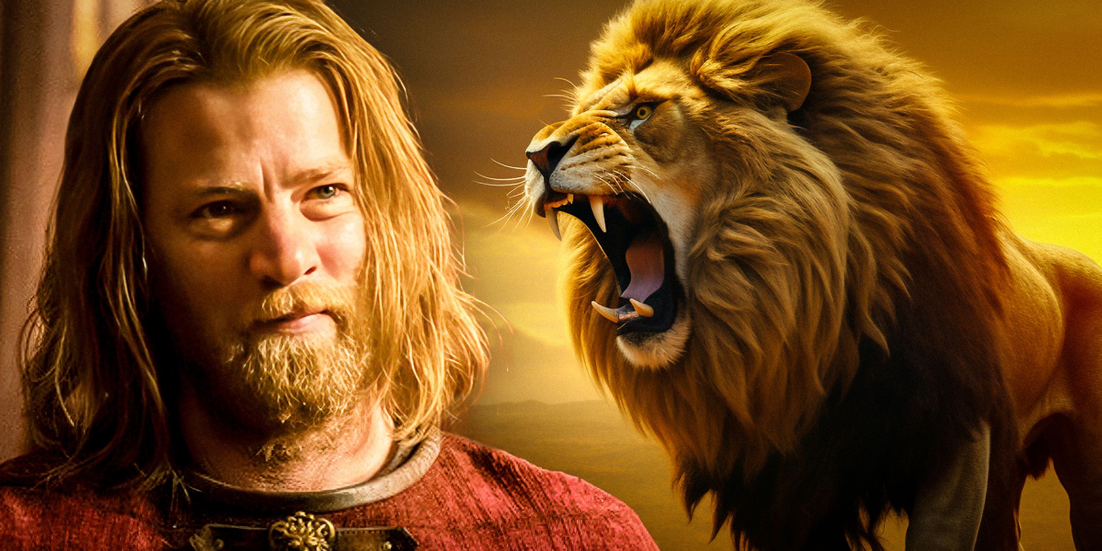 Jason Lannister in House of the Dragon with an image on an animated lion