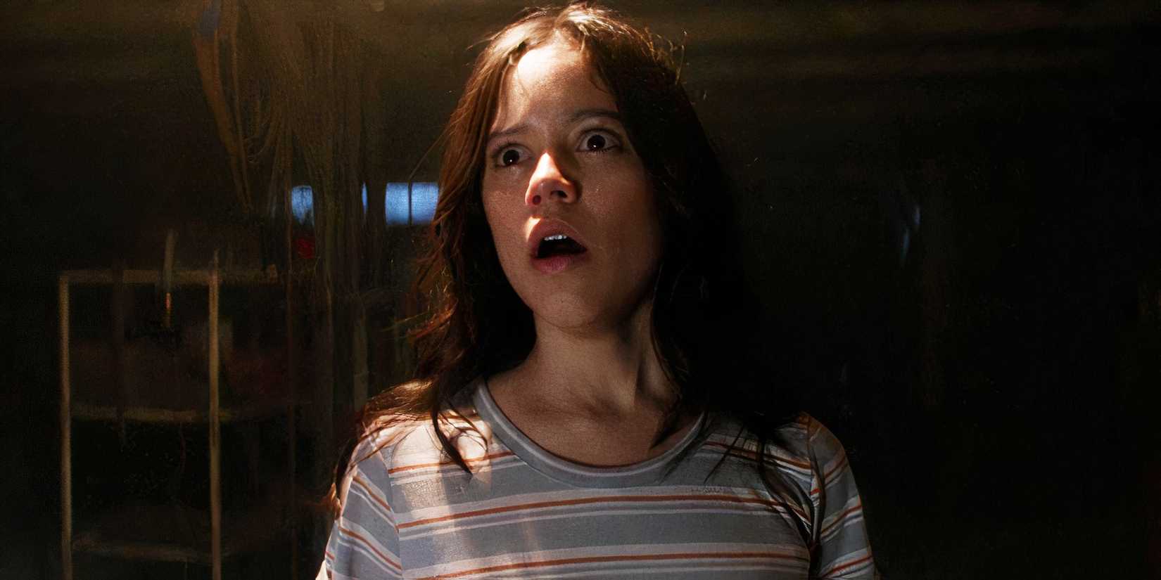 Jenna Ortega looking horrified in X