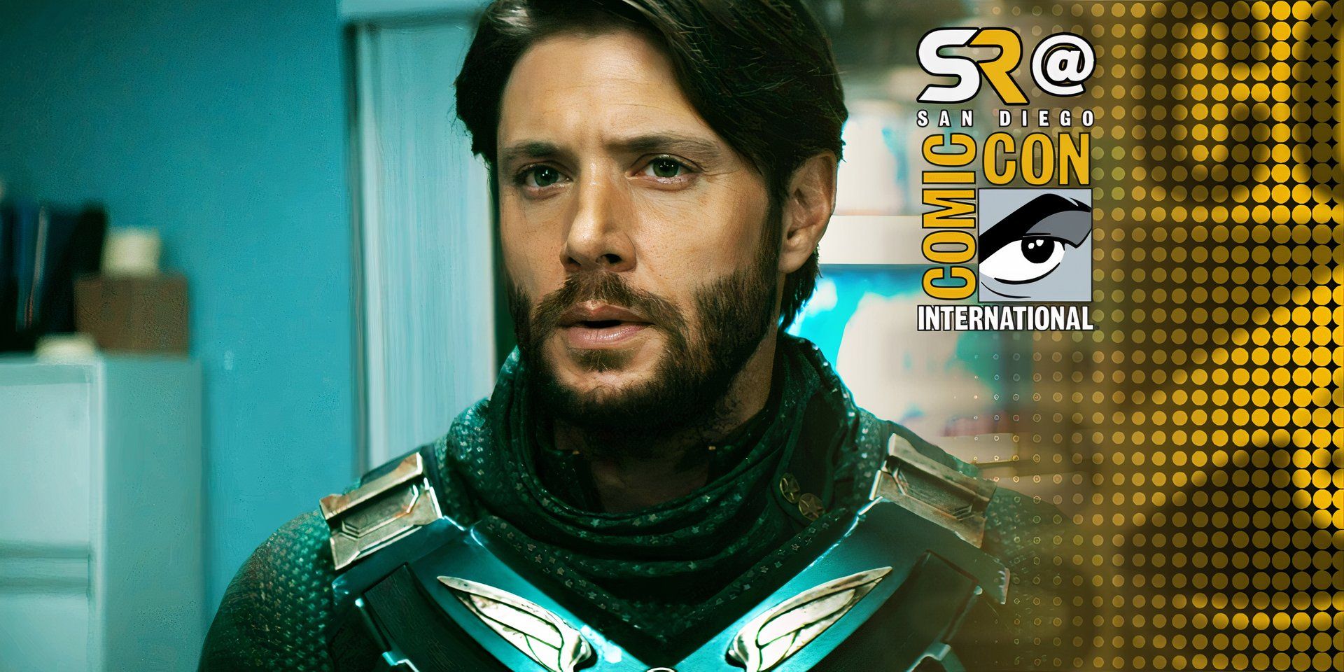 Jensen Ackles as Soldier Boys giving a stern look at Homelander in The Boys season 3 finale with the SR overlay