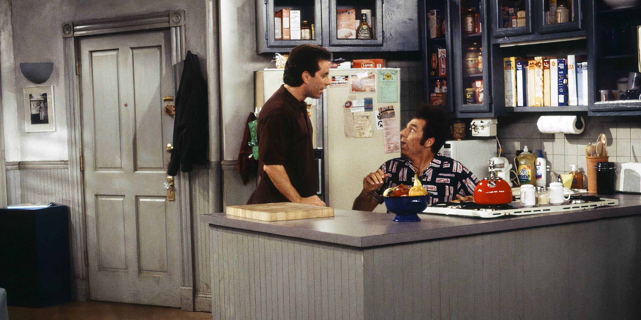 Jerry and Kramer in the kitchen in Seinfeld