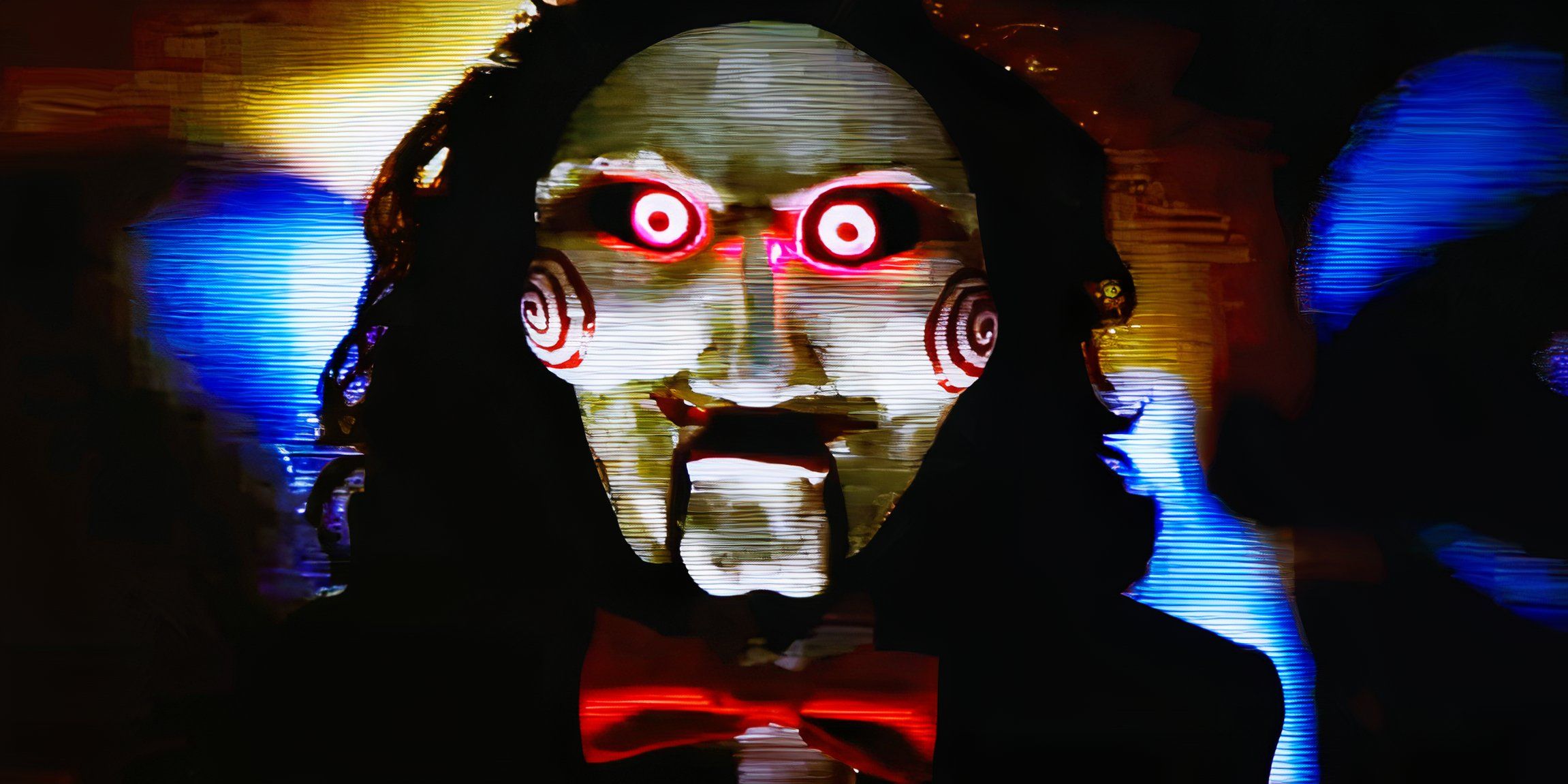 Filme de quebra-cabeça 2017 Billy, o boneco, em uma tela de TV