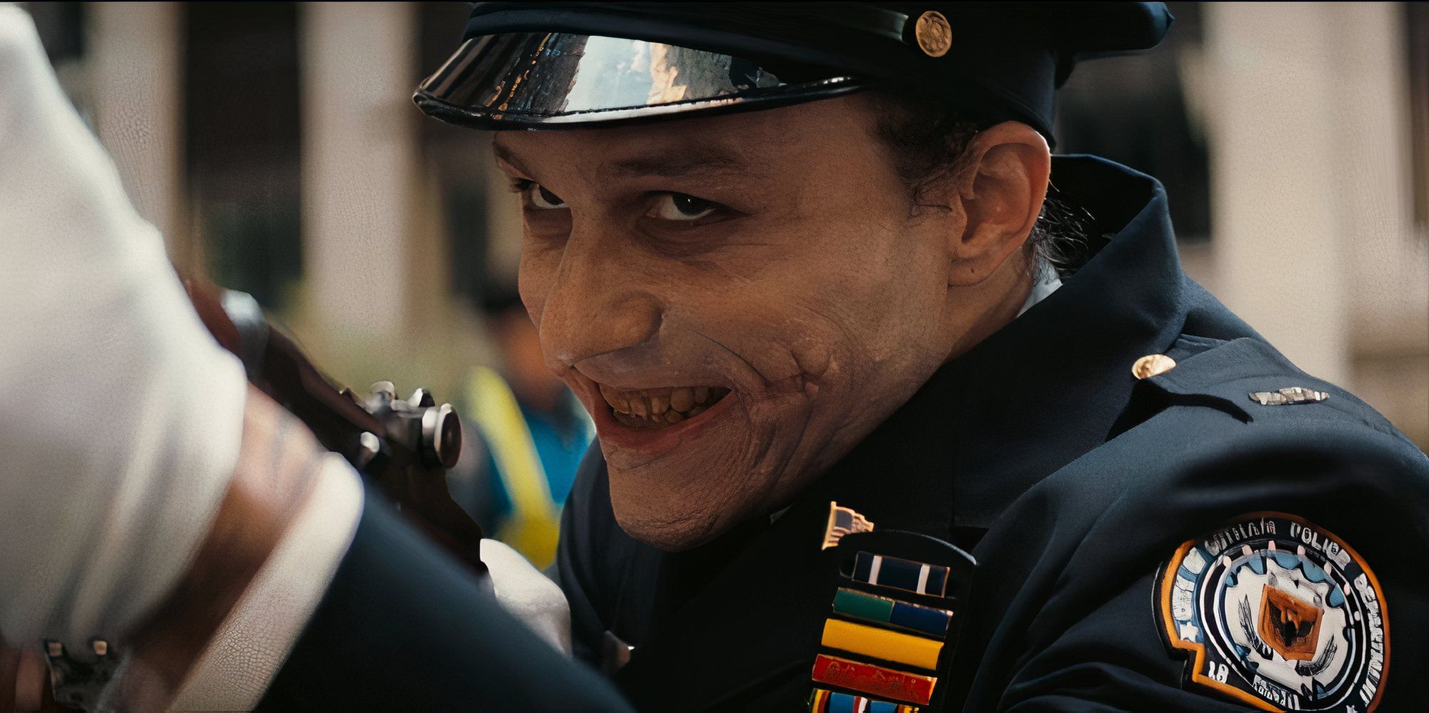 Joker with no makeup in The Dark Knight