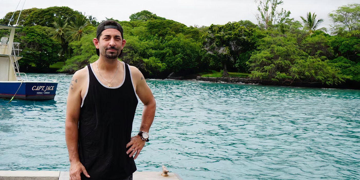 Josh Harris posing on a boat in Hawaii on Deadliest Catch Bloodline.