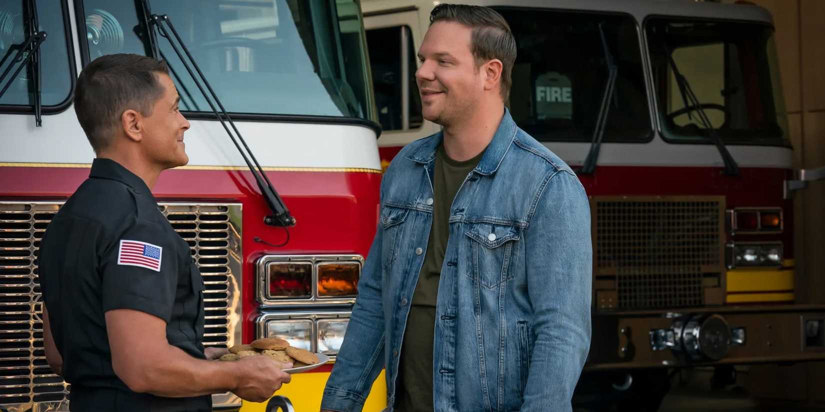 Judd Owen in Front of Fire Truck 911 lone star copy