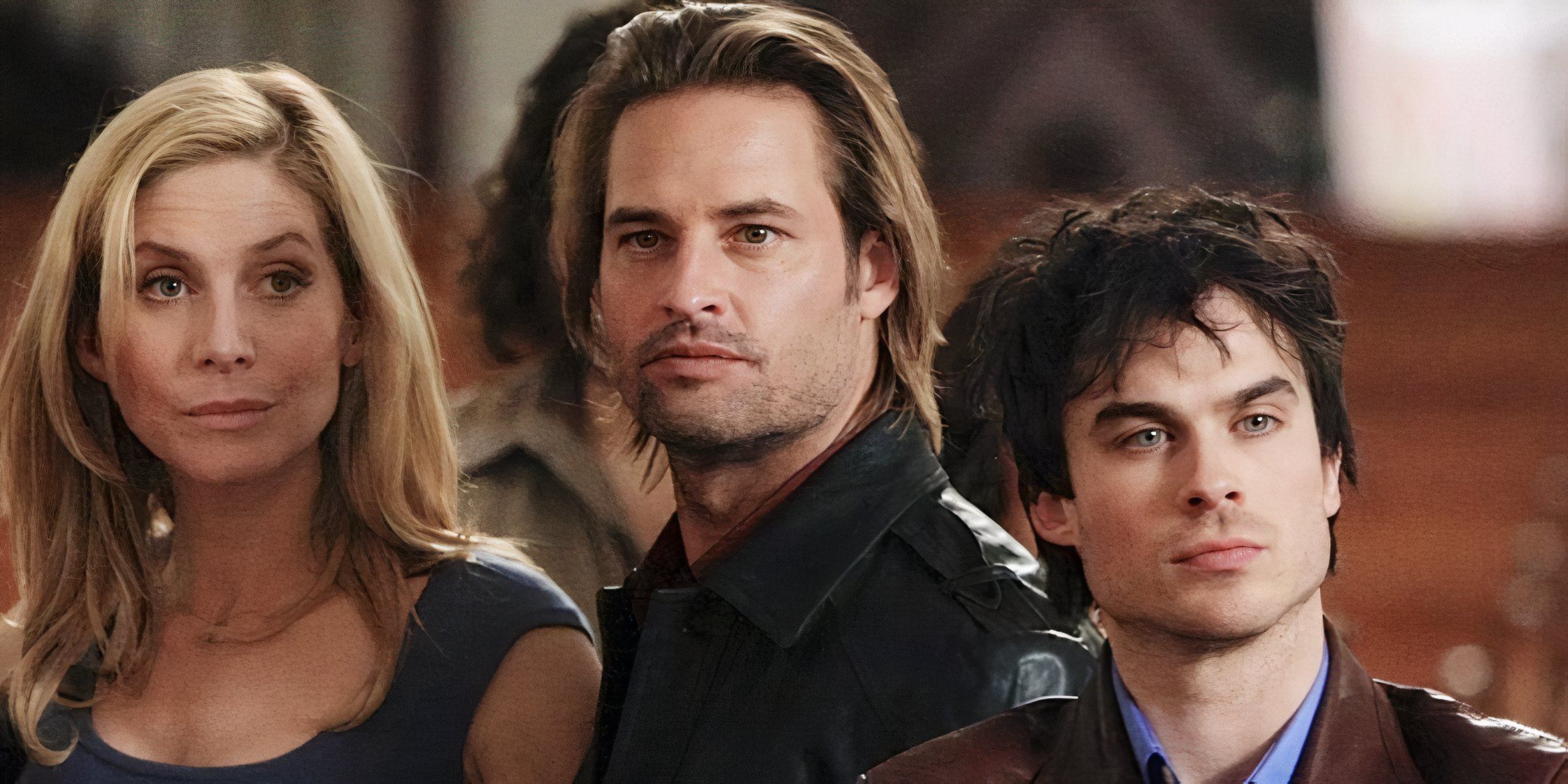 Juliet, Sawyer e Boone na igreja juntos parecendo sérios no final da série Lost