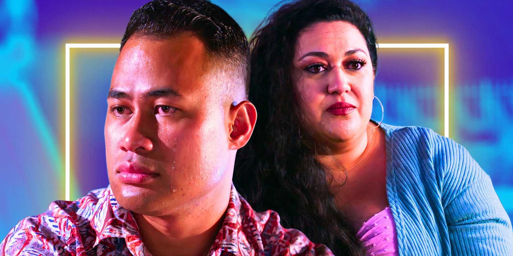 montage of Kalani Faagata and Asuelu Pulaa from 90 Day Fiancé looking sad and crying