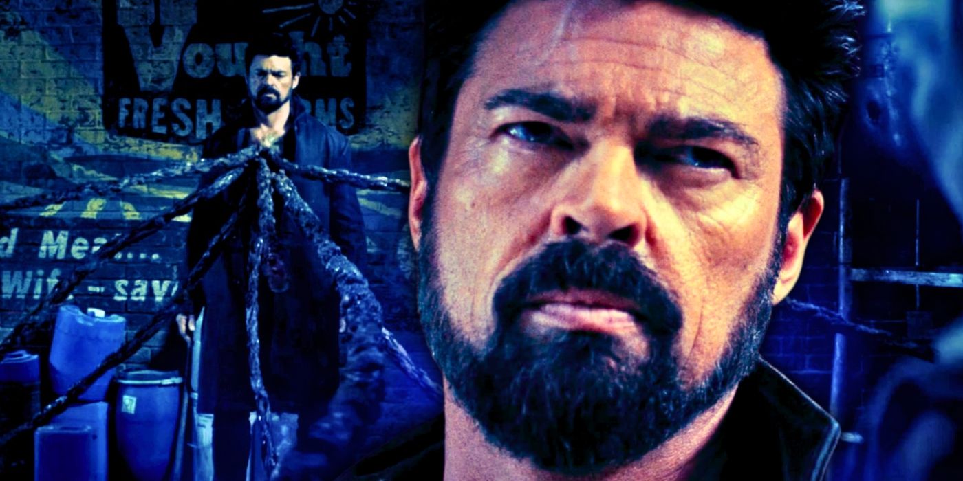 Images of Karl Urban as Butcher with tentacles coming out of his chest in The Boys season 4