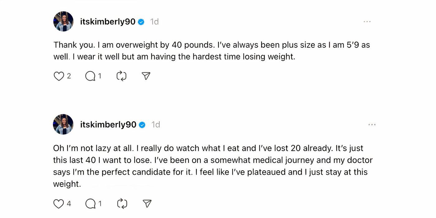 Kim Menzies 90 Day Fiancé Happily Ever After Threads Post Weight loss update