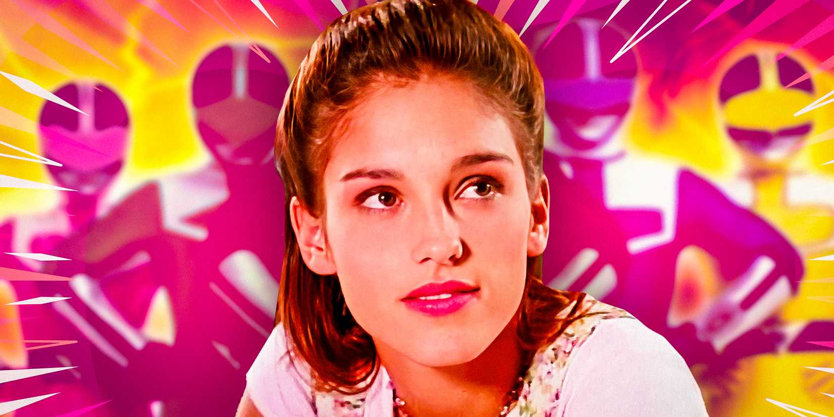 Custom image of Kimberly in Power Rangers with Time Force in the background