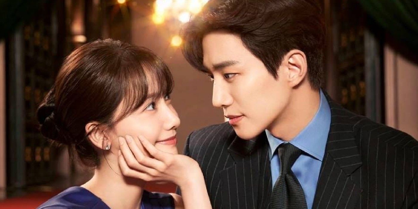 A woman and a man staring into one another's eyes and smiling in the K-drama King The Land