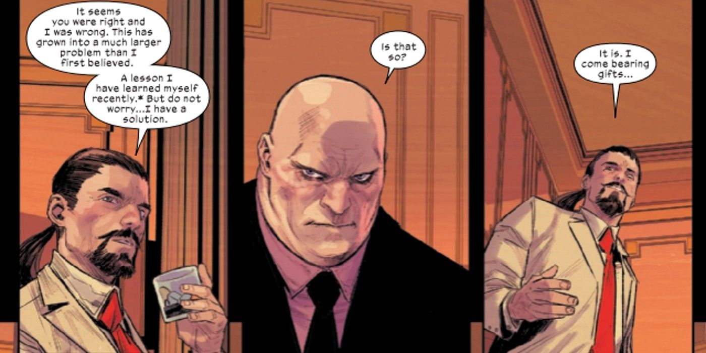 Kingpin tem uma conversa em Ultimate Spider-Man #7