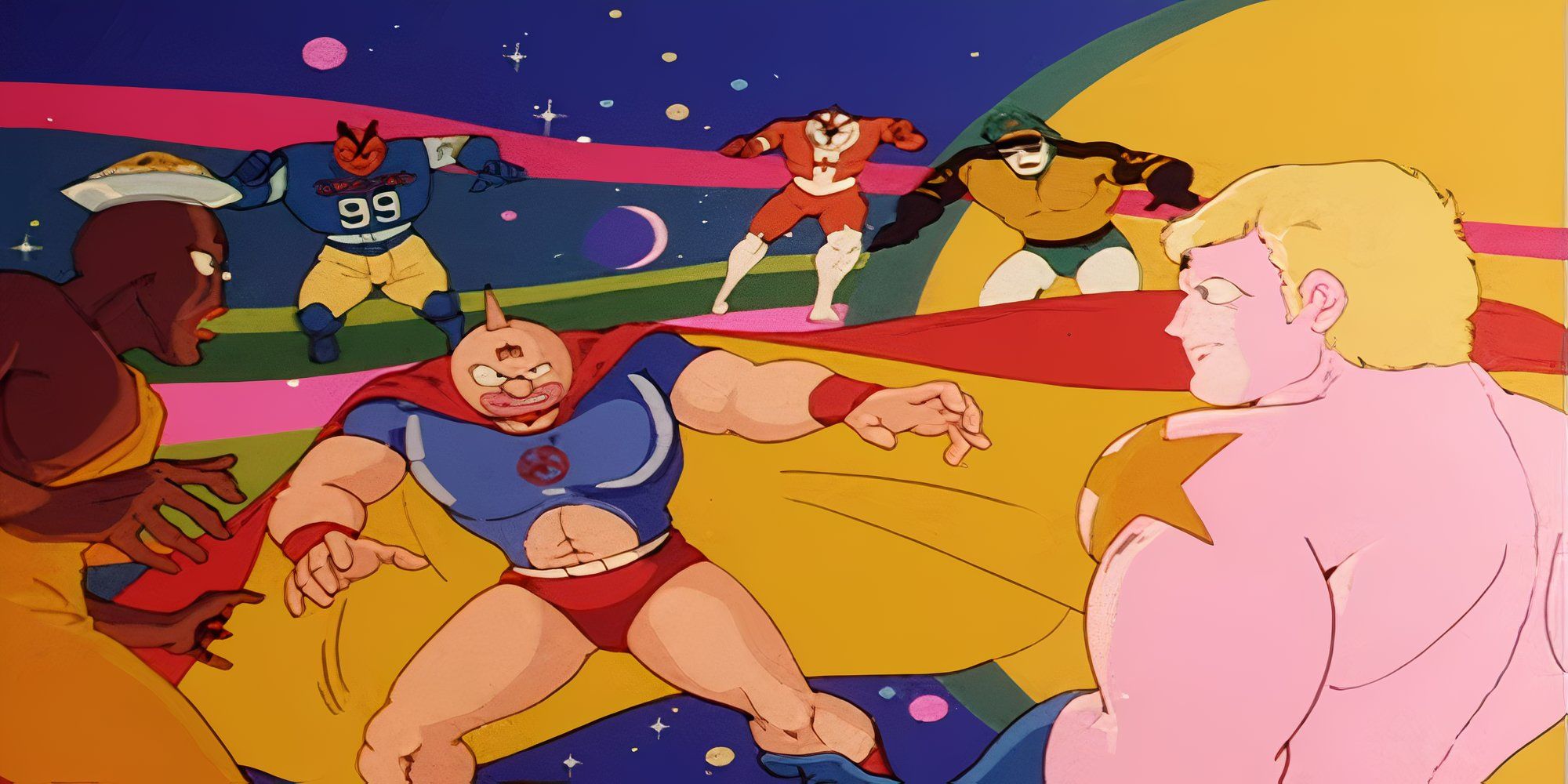 The Justice Chojin in the first opening to Kinnikuman