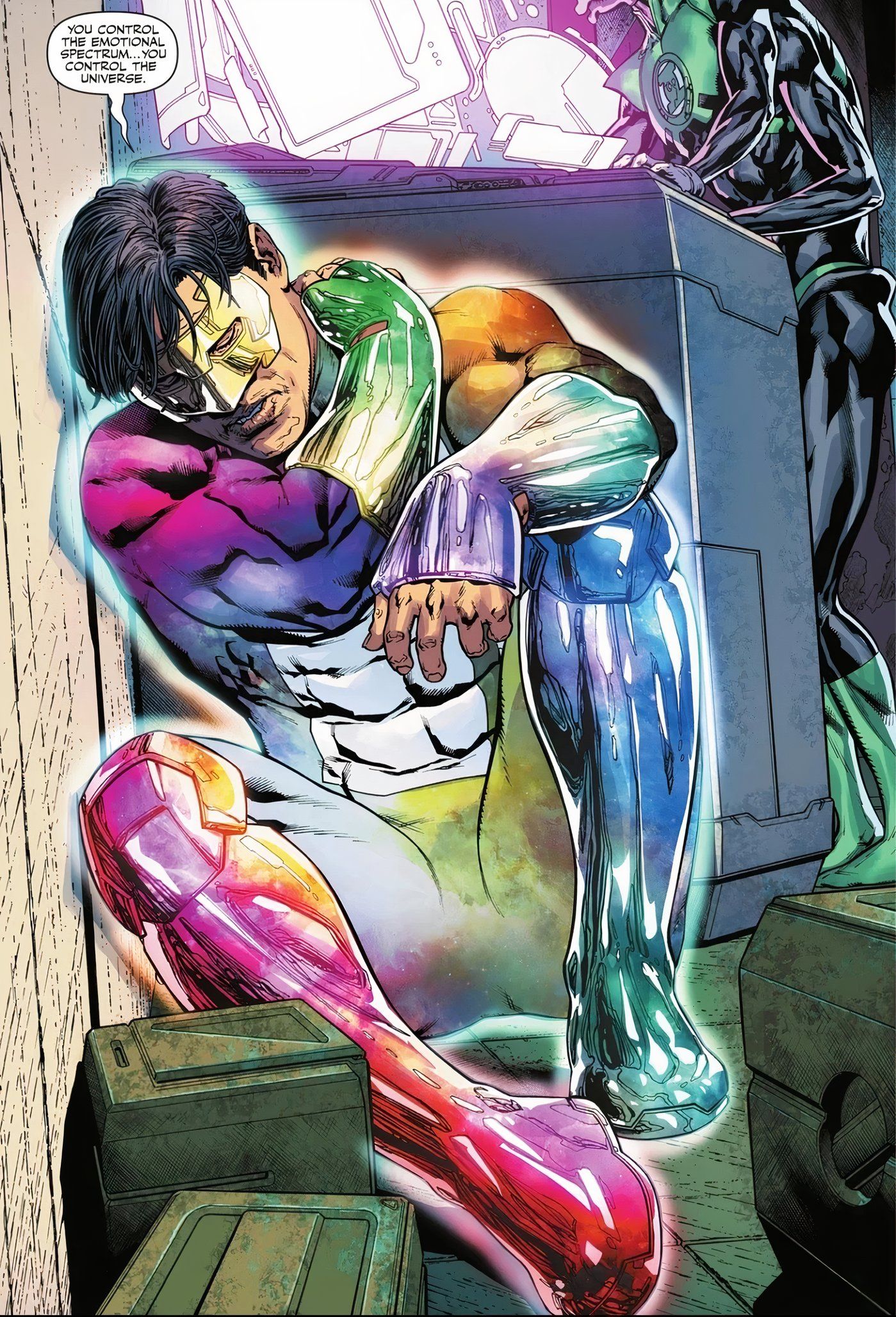 Kyle Rayner canalizando múltiplas cores DC