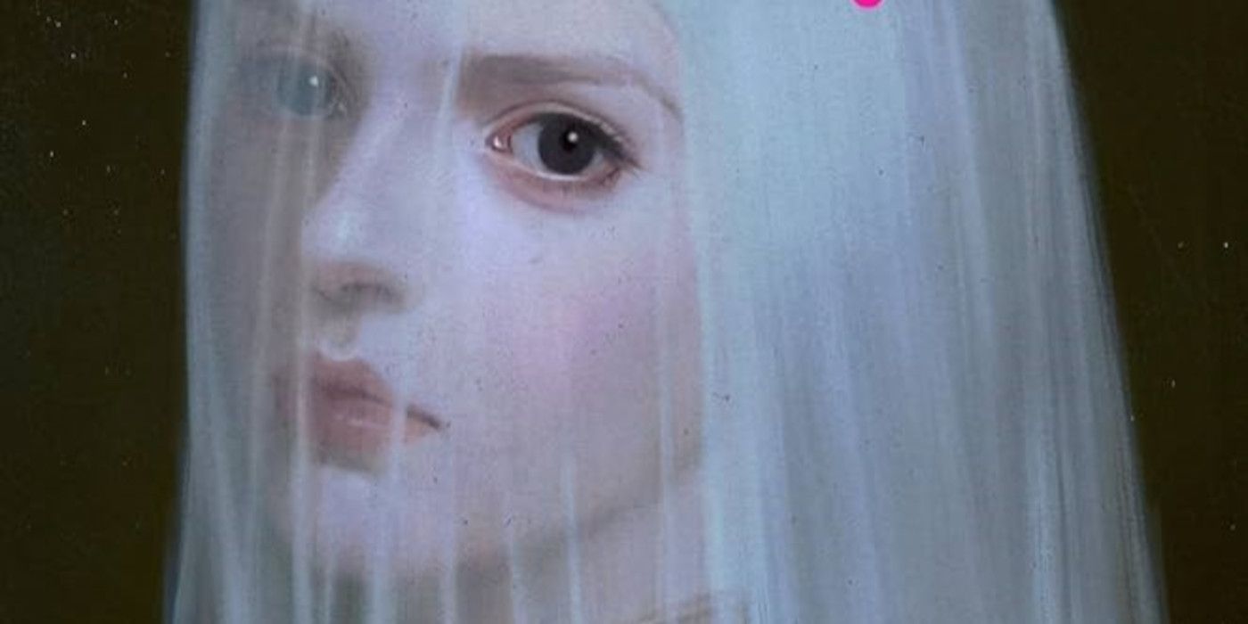 Lady Macbeth cover featuring a pale woman with a white veil over her face