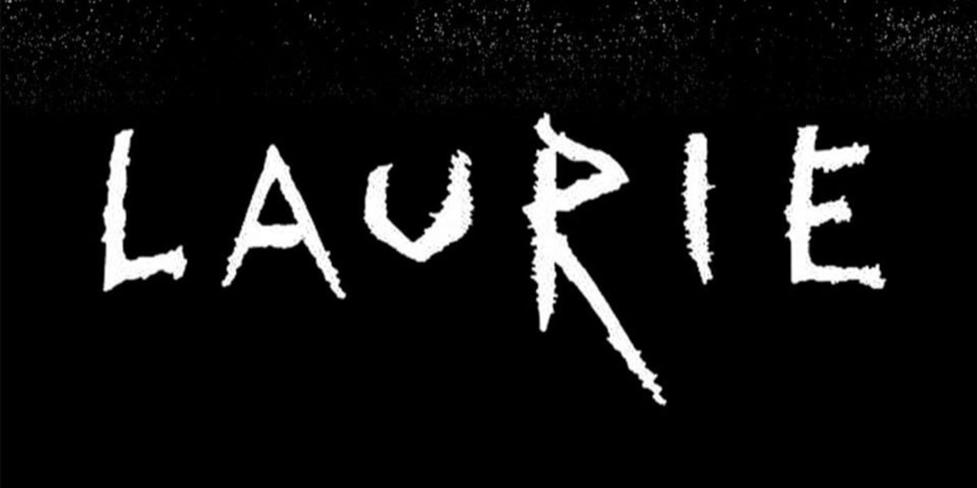 Laurie de Stephen King Capa francesa com o título em texto branco e fundo preto granulado