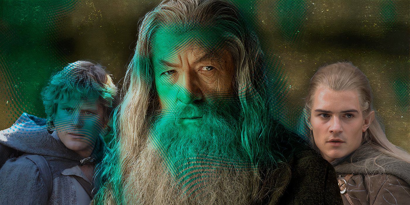 Lord of the Rings characters Ian McKellen as Gandalf Orlando Bloom as Legolas and Sean Astin as Samwise Gangee.