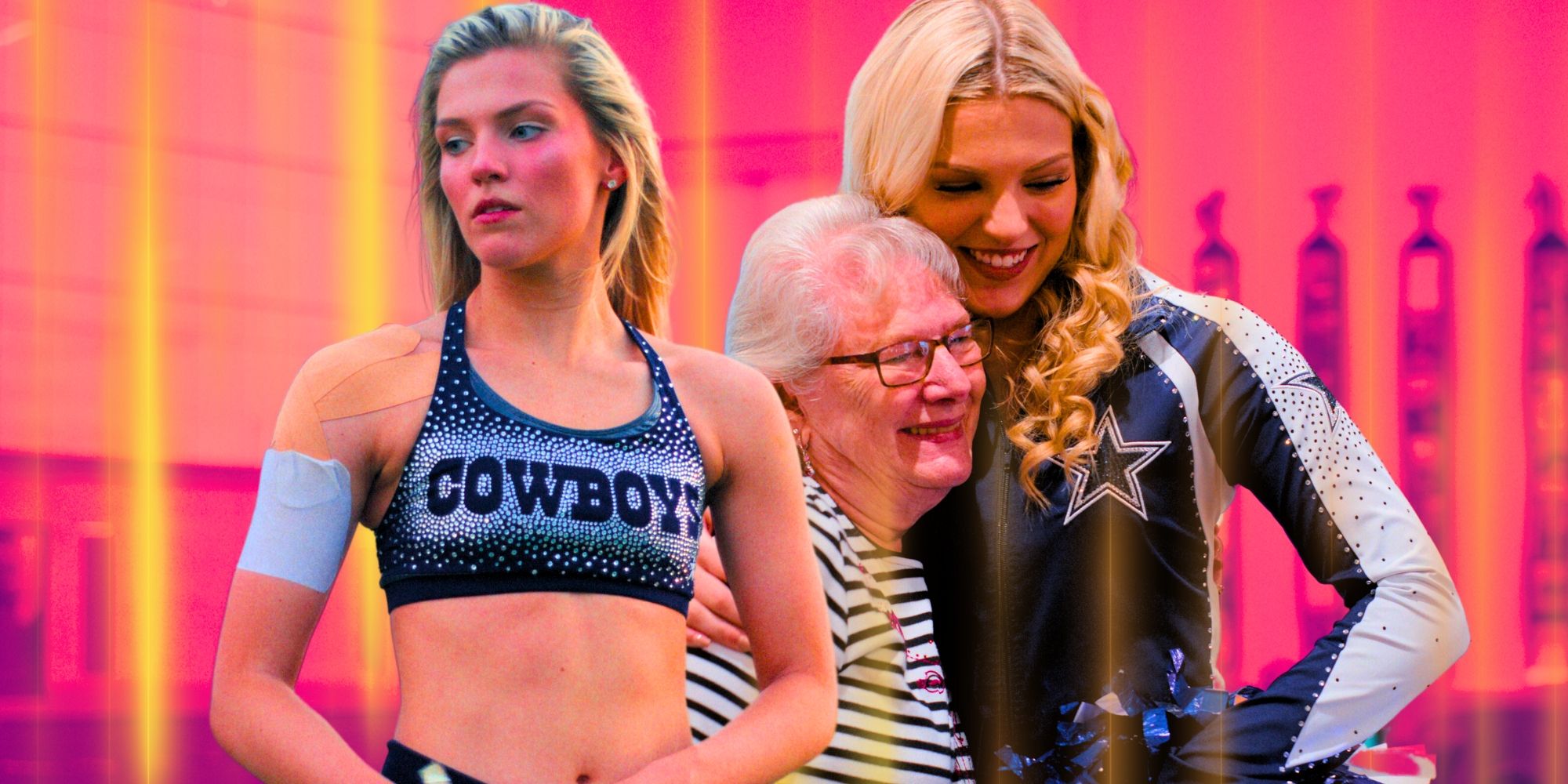 Madeline Salter America’s Sweethearts Dallas Cowboys Cheerleaders in side by side images