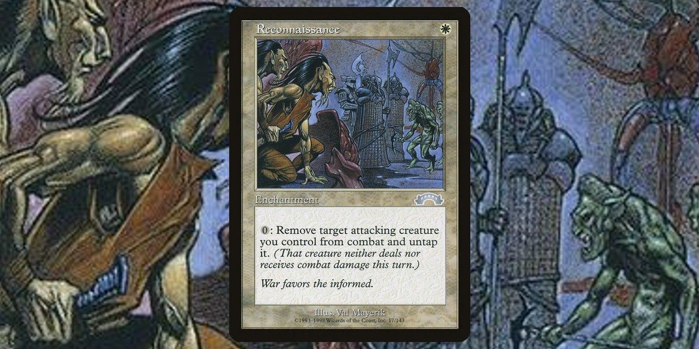 A carta Reconnaissance do conjunto Exodus de 1998 de Magic: The Gathering.