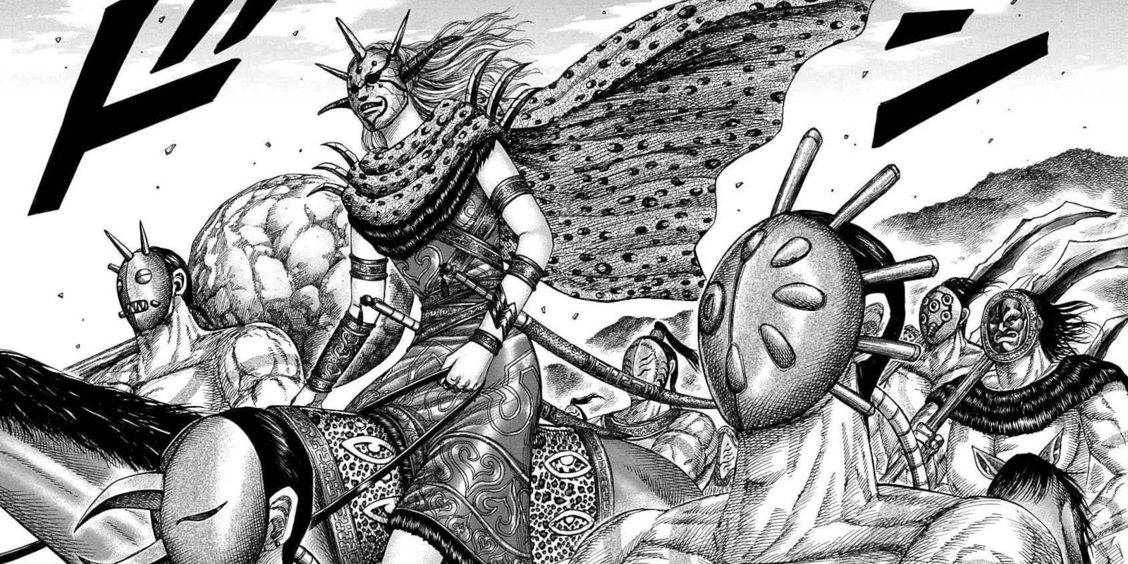 Manga-Panel „Masked Rider“ im Königreich