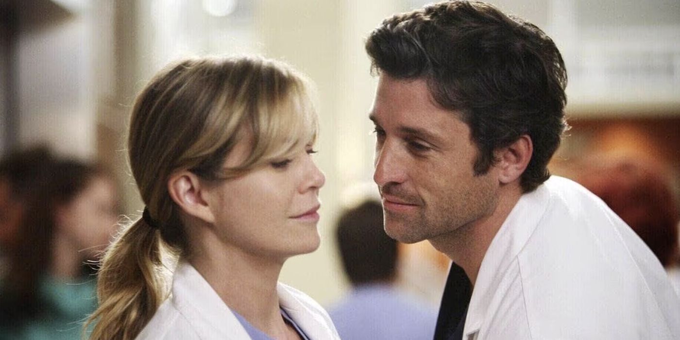 Meredith Derek close to each other in grey's anatomy