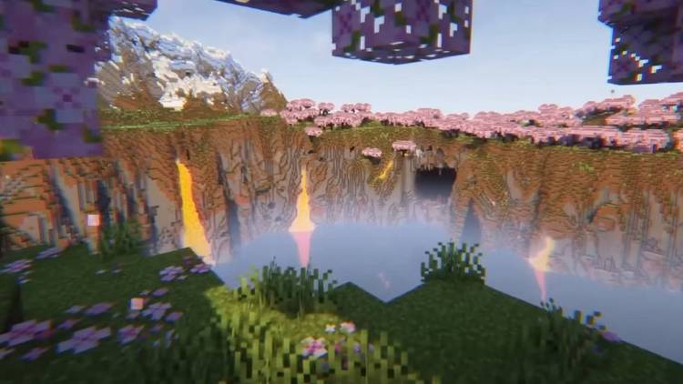 Minecraft Cherry Cliffs Seed.