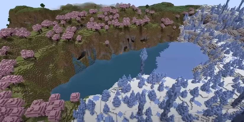 Minecraft Frozen Lake of Cherries Seed.