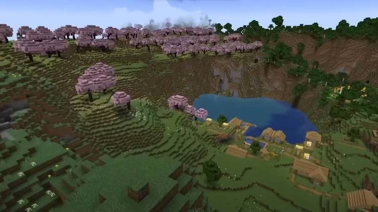 Minecraft Lake & Village Blossom Valley Seed.
