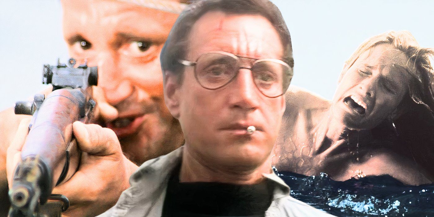 A blended image of three iconic scenes from Jaws - created by Tom Russell