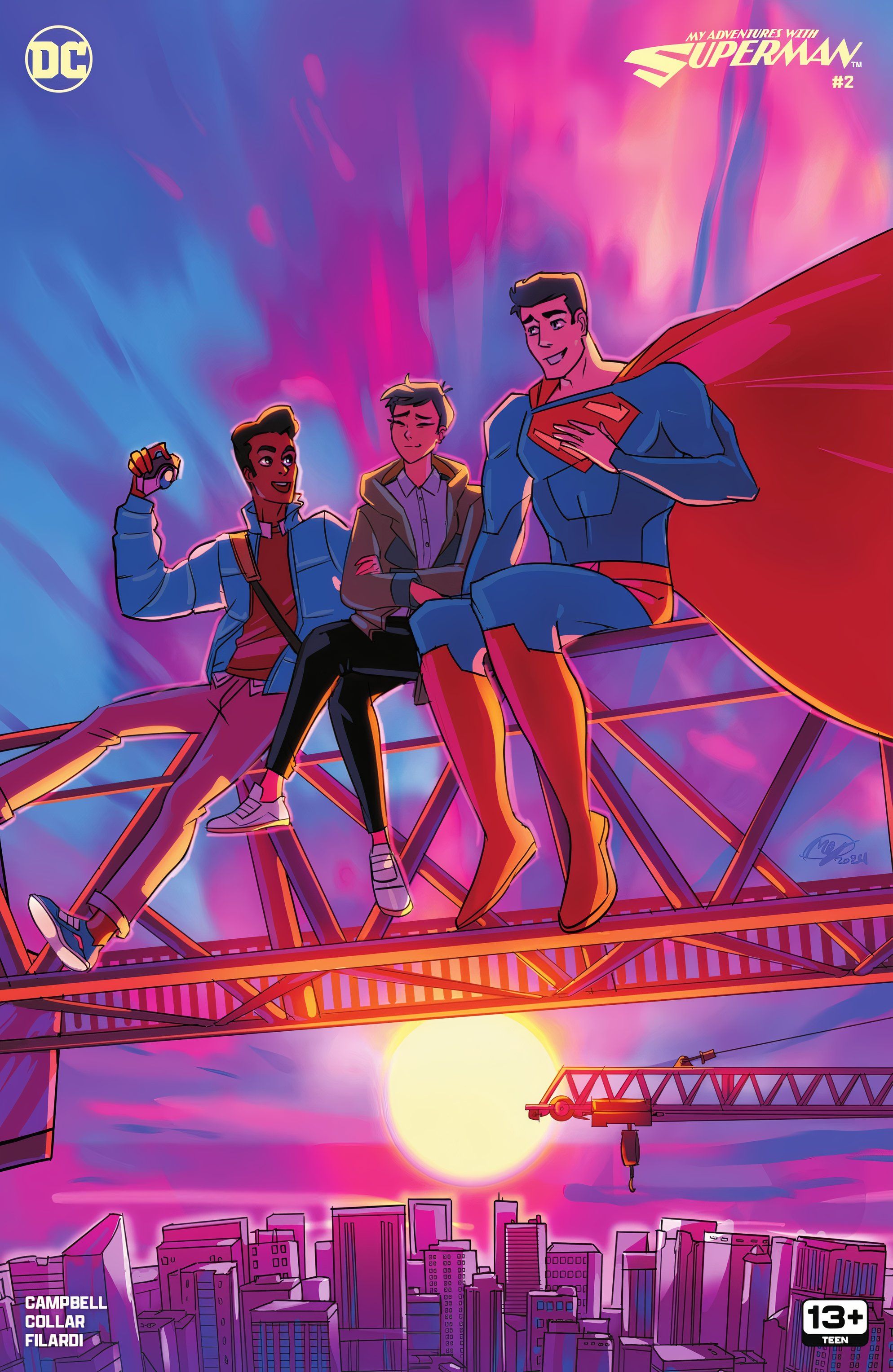 My Adventures with Superman 2 Cover Clark Jimmy and Lois on Girder