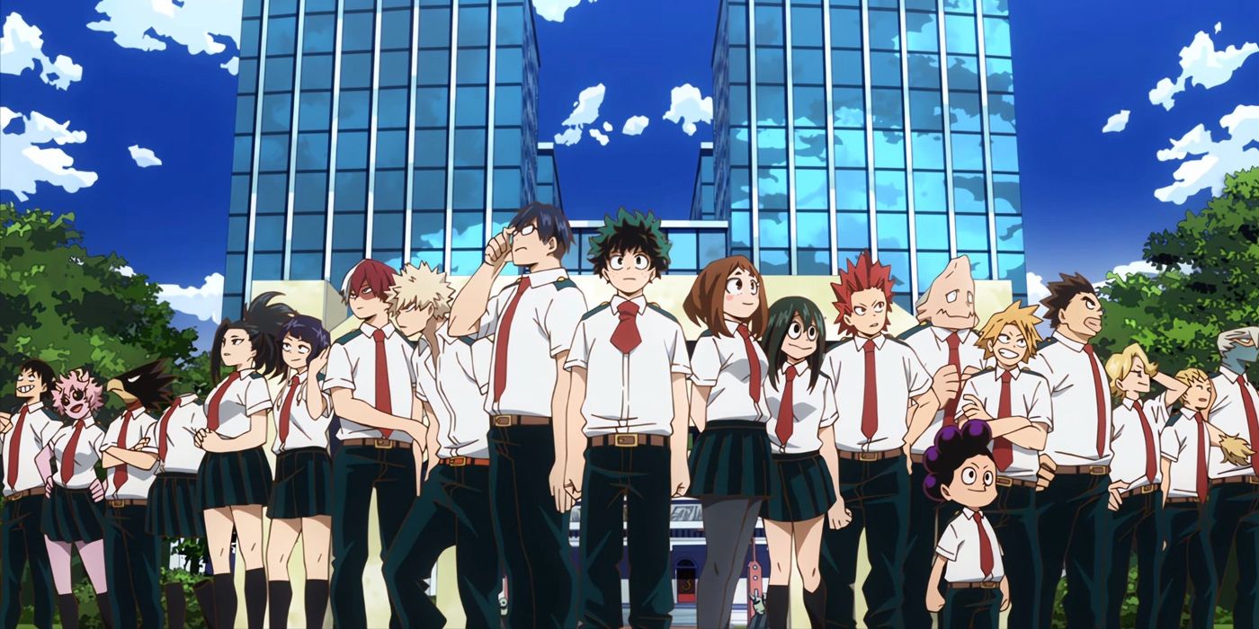 A group shot of Class 1-A from My Hero Academia