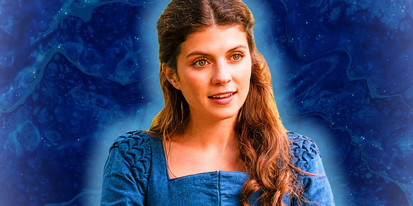 Jane from My Lady Jane is in front of a starry blue background.