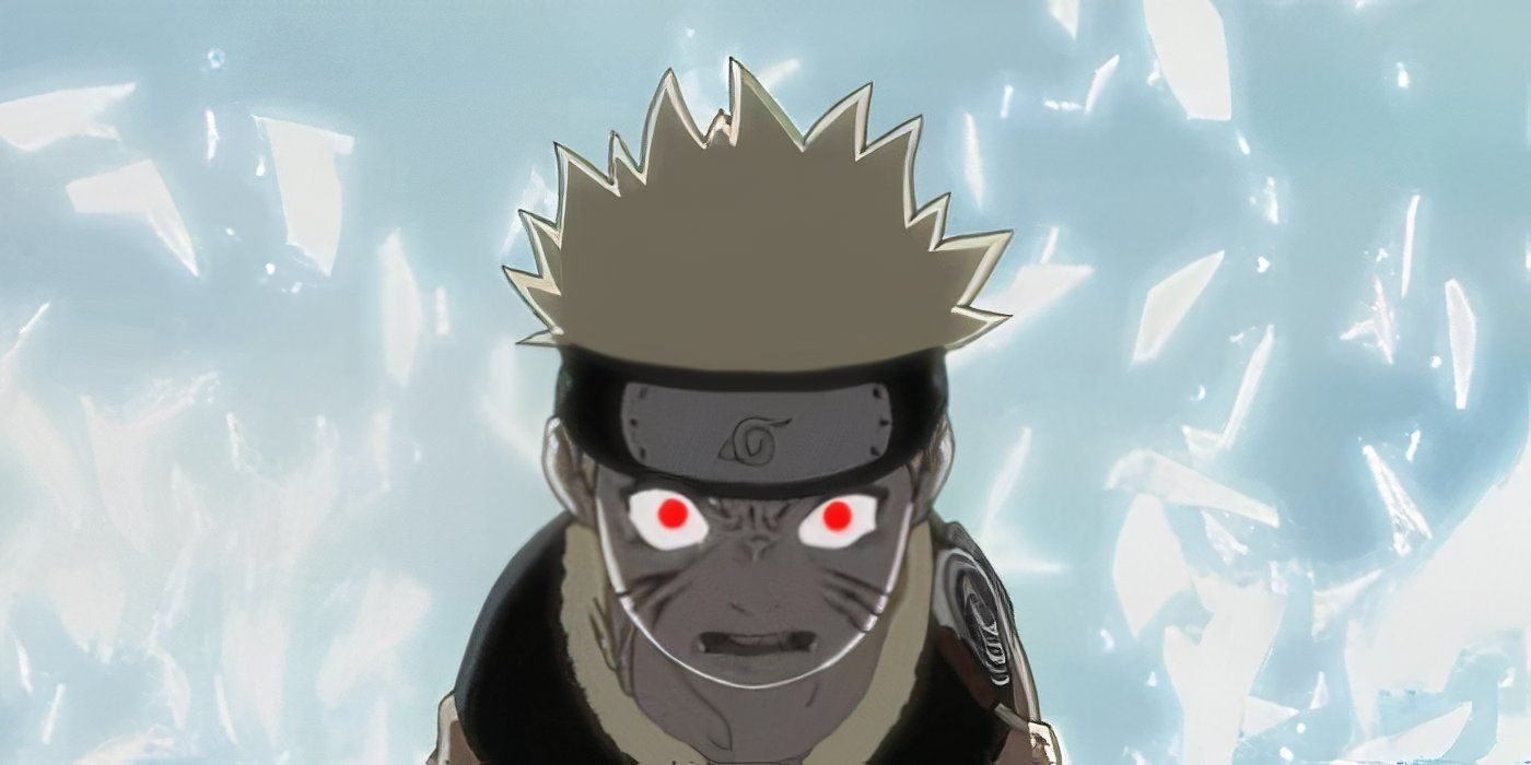 No episódio 17 do anime Naruto, Haku leva um soco do furioso Naruto enquanto seus olhos brilham intensamente e o copo de gelo de Haku quebra ao redor dele enquanto ele encara friamente seu inimigo.