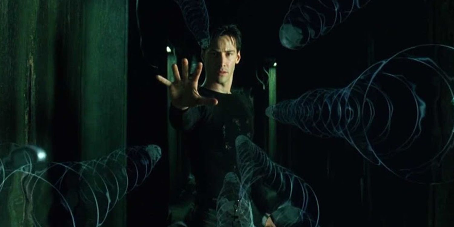 Neo detiene las balas en The Matrix