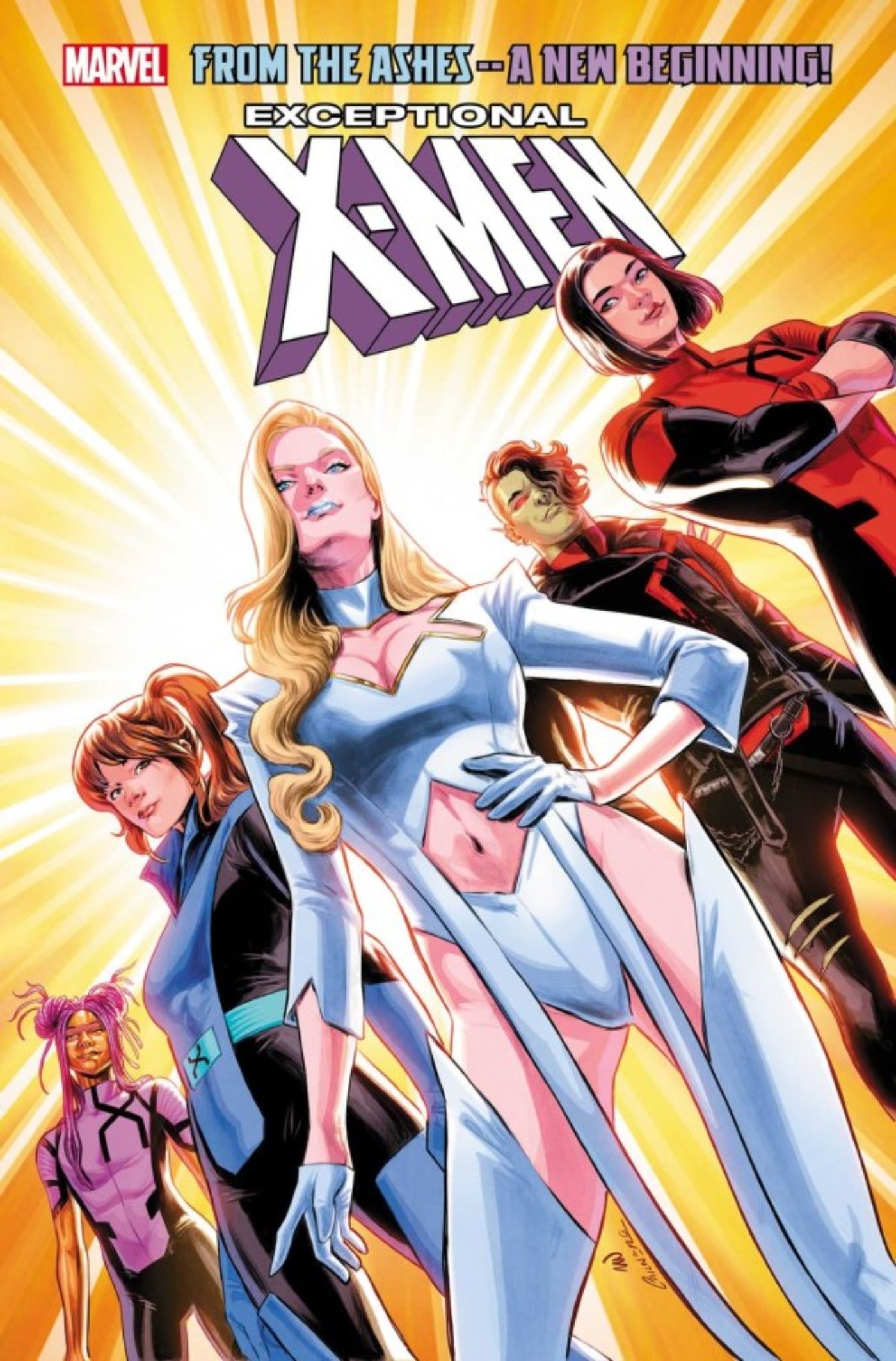 Exclusive X-Men #1 cover featuring Emma Frost, Kate Pryde, Bronze, and more.