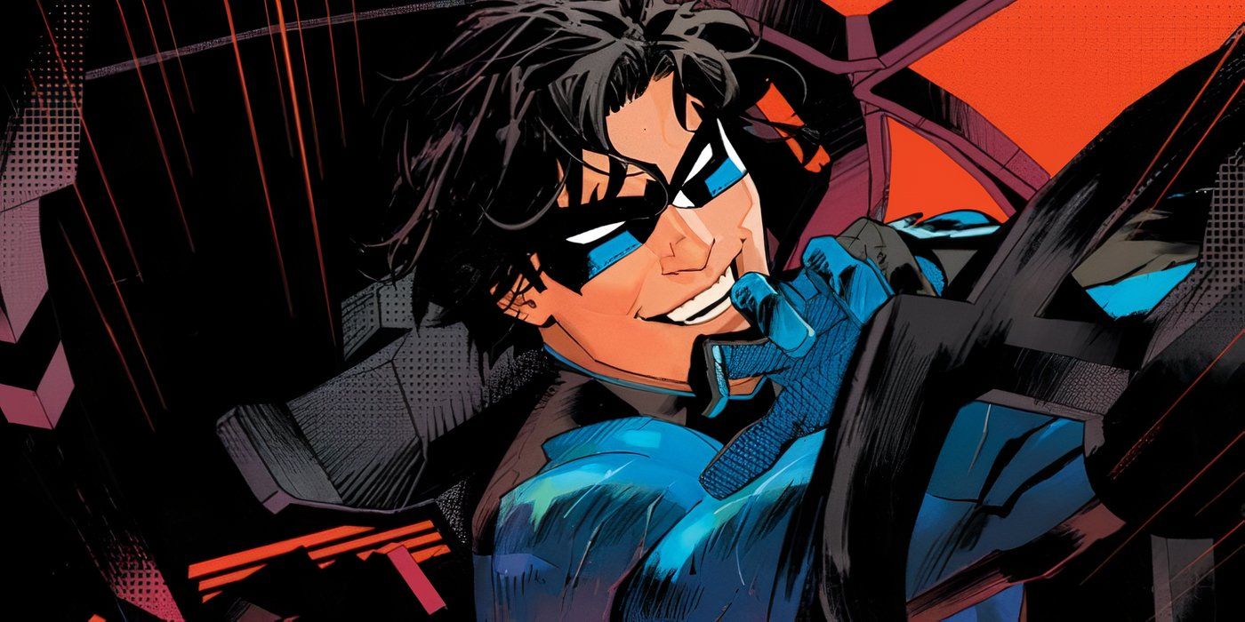 Nightwing #112 featuring Batman riding in Batmobile