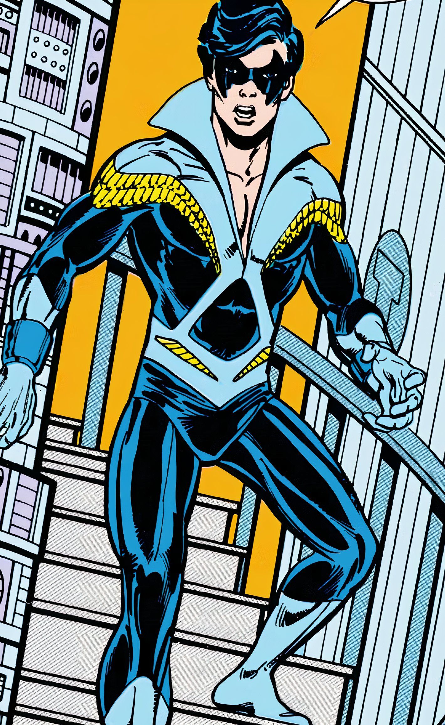 Dick Grayson debuts as Nightwing, showing off a groovy disco-era look.