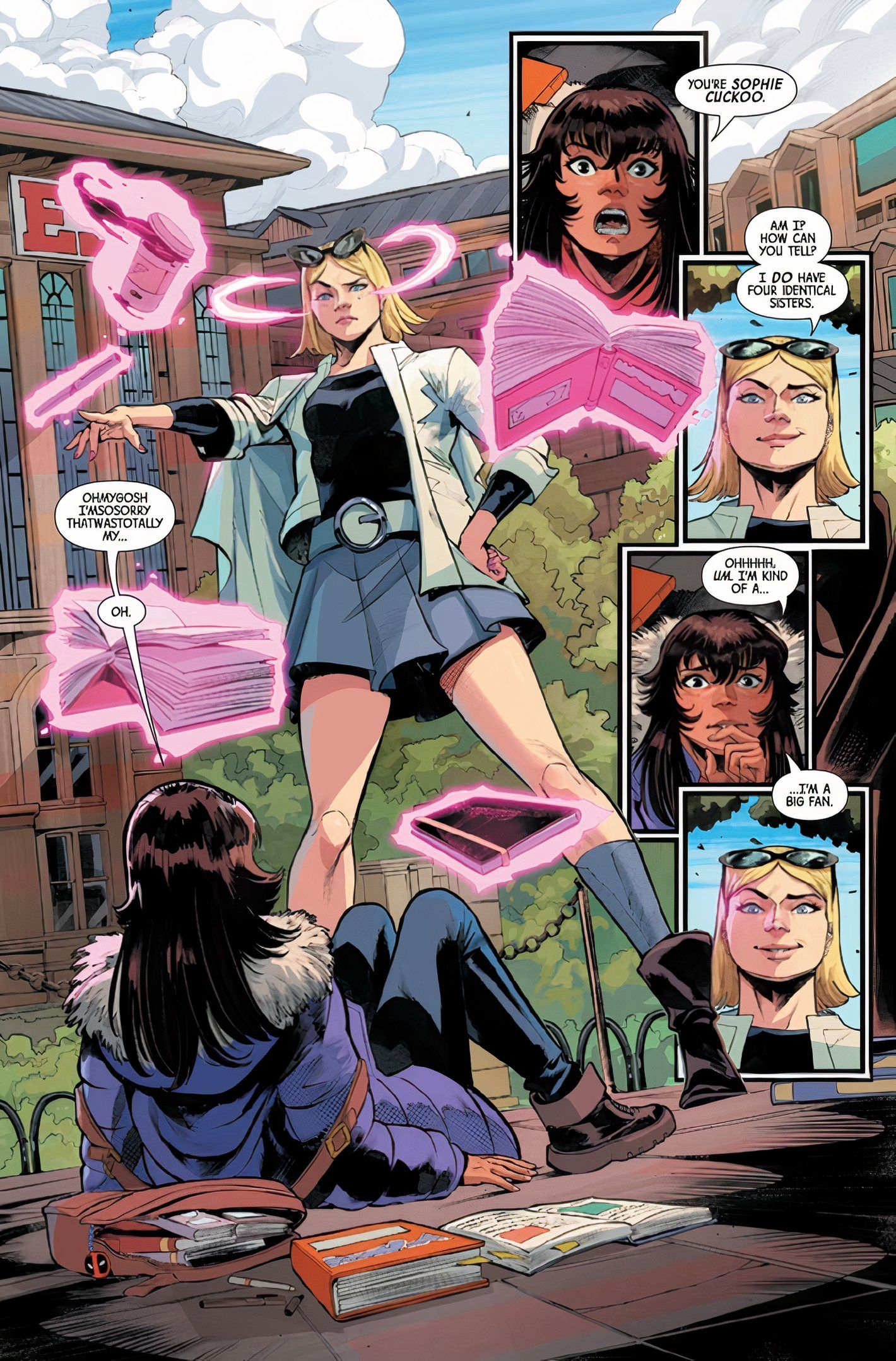 NYX #1, Kamala Khan runs into Sophie Cuckoo and admits she&rsquo;s a big fan.