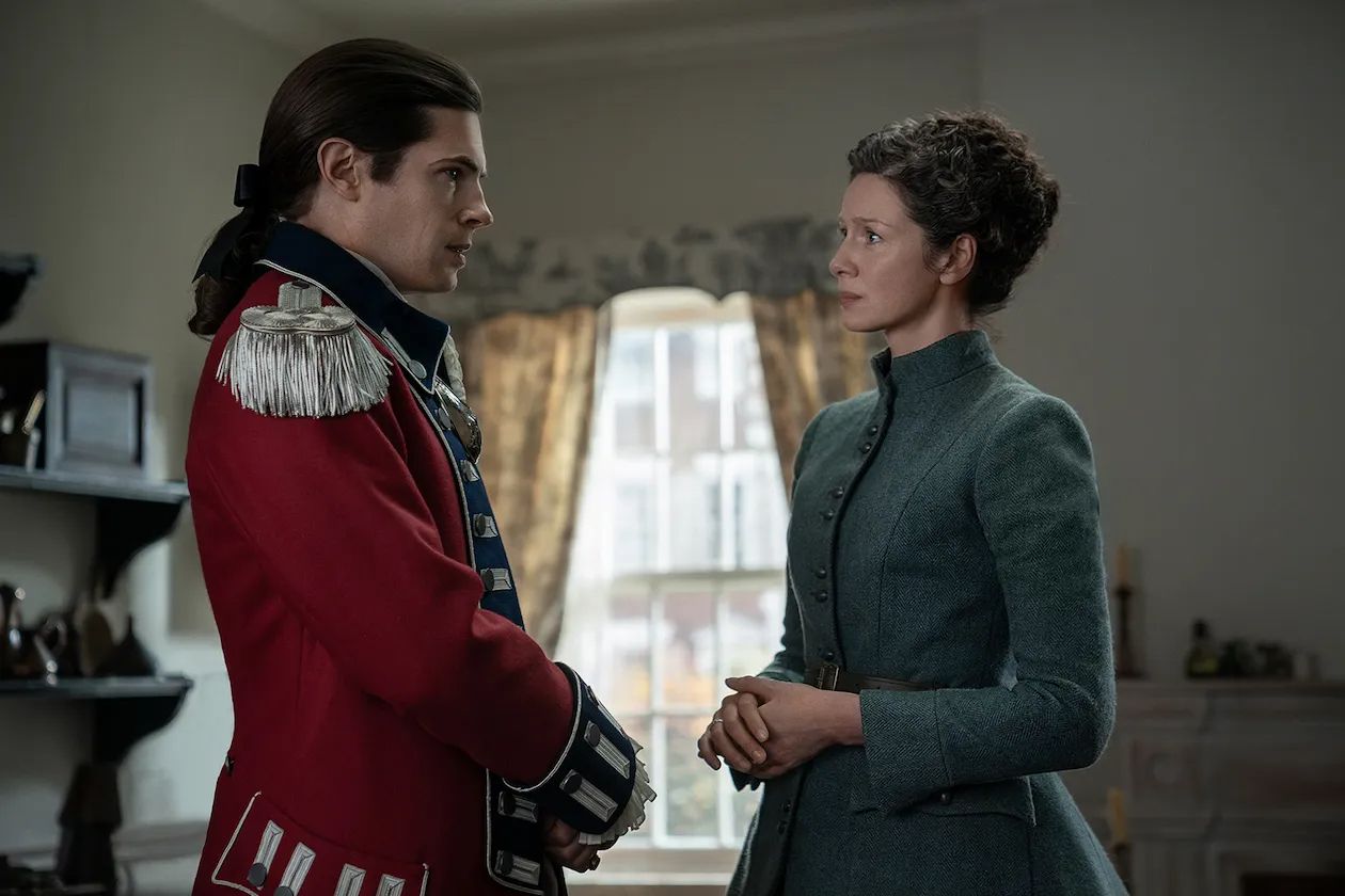 Claire speaking with Lord John in Outlander season 7 part 2