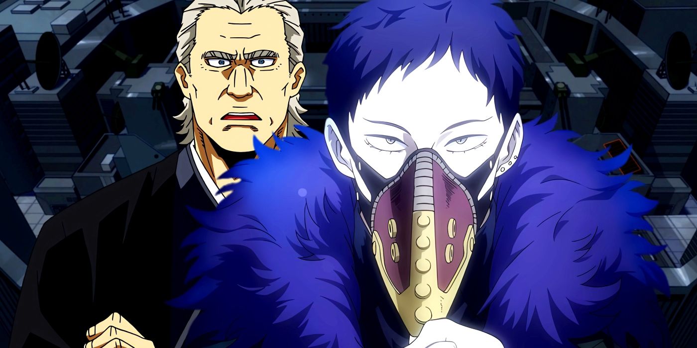 Overhaul and his former Yakuza Boss standing side by side. Behind them, the Tartarus prison can be seen.