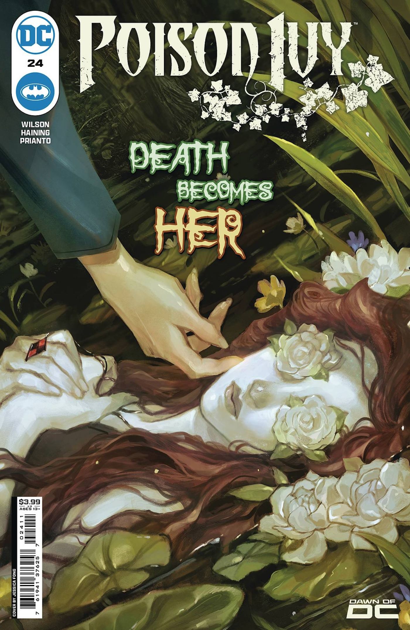 Poison Ivy 24 Main Cover: Poison Ivy dead in a river.