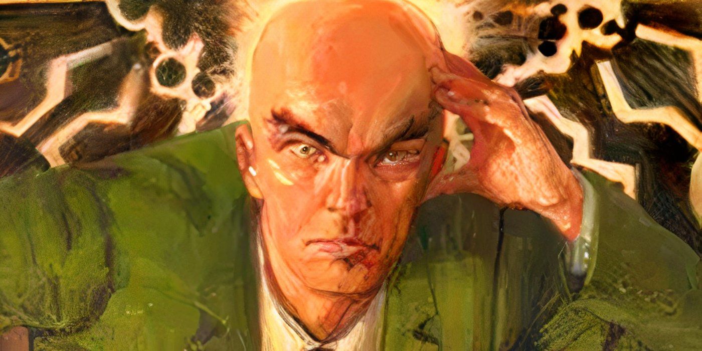 Detailed portrait of Professor X using his power.