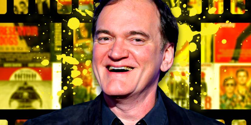 Quentin Tarantino In Front of Movie Posters
